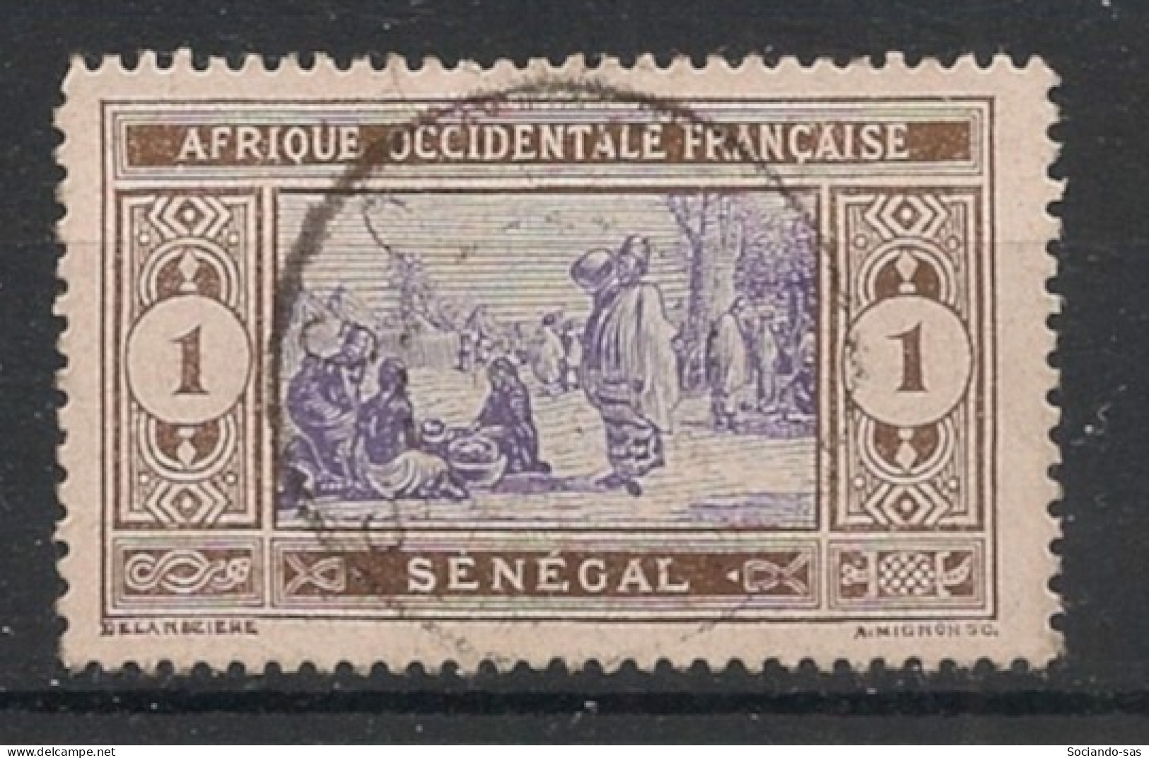 SENEGAL - 1914-17 - N°YT. 53 - Marché 1c Brun Et Violet - Oblitéré / Used - Usati