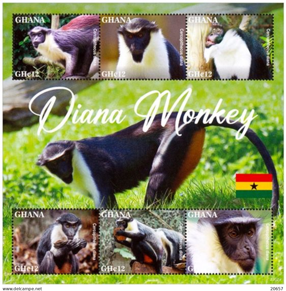 Ghana 3896/901 Et Bf 591 Singes Diana - Singes