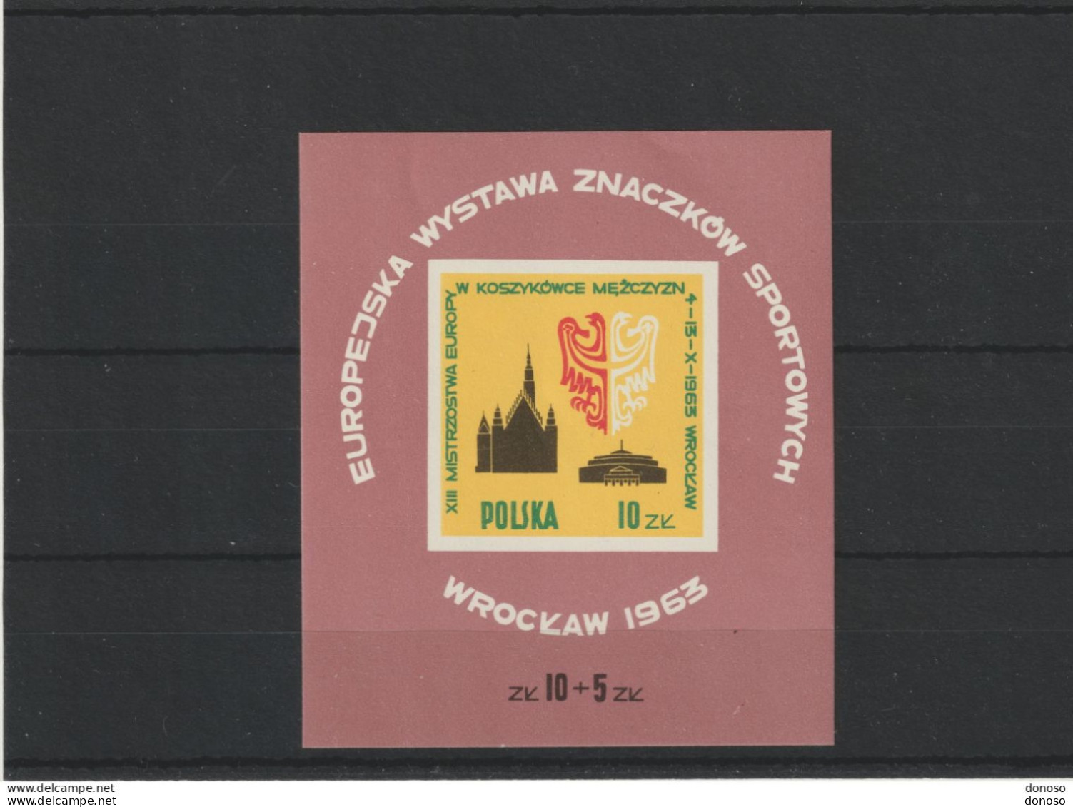 POLOGNE 1963 Basket-ball Yvert BF 37, Michel Block 30 NEUF** MNH Cote 4,50 Euros - Blocs & Feuillets