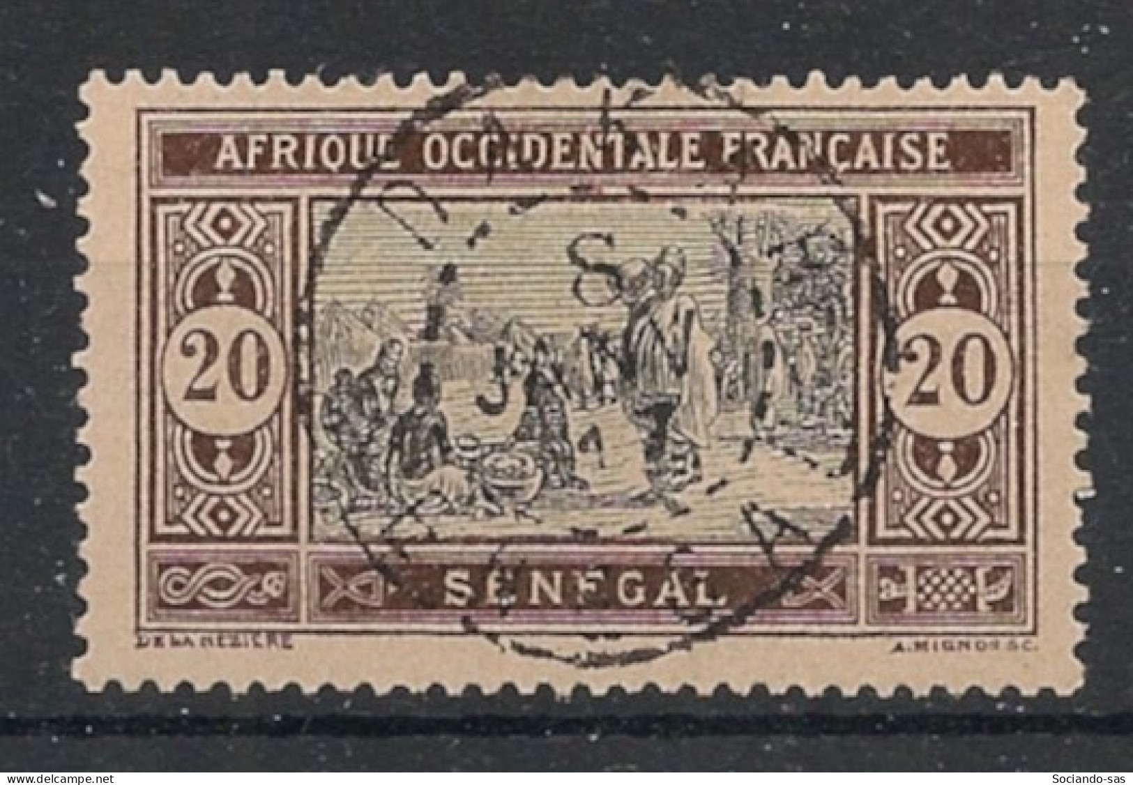 SENEGAL - 1914-17 - N°YT. 59 - Marché 20c Brun Et Noir - Oblitéré / Used - Gebruikt