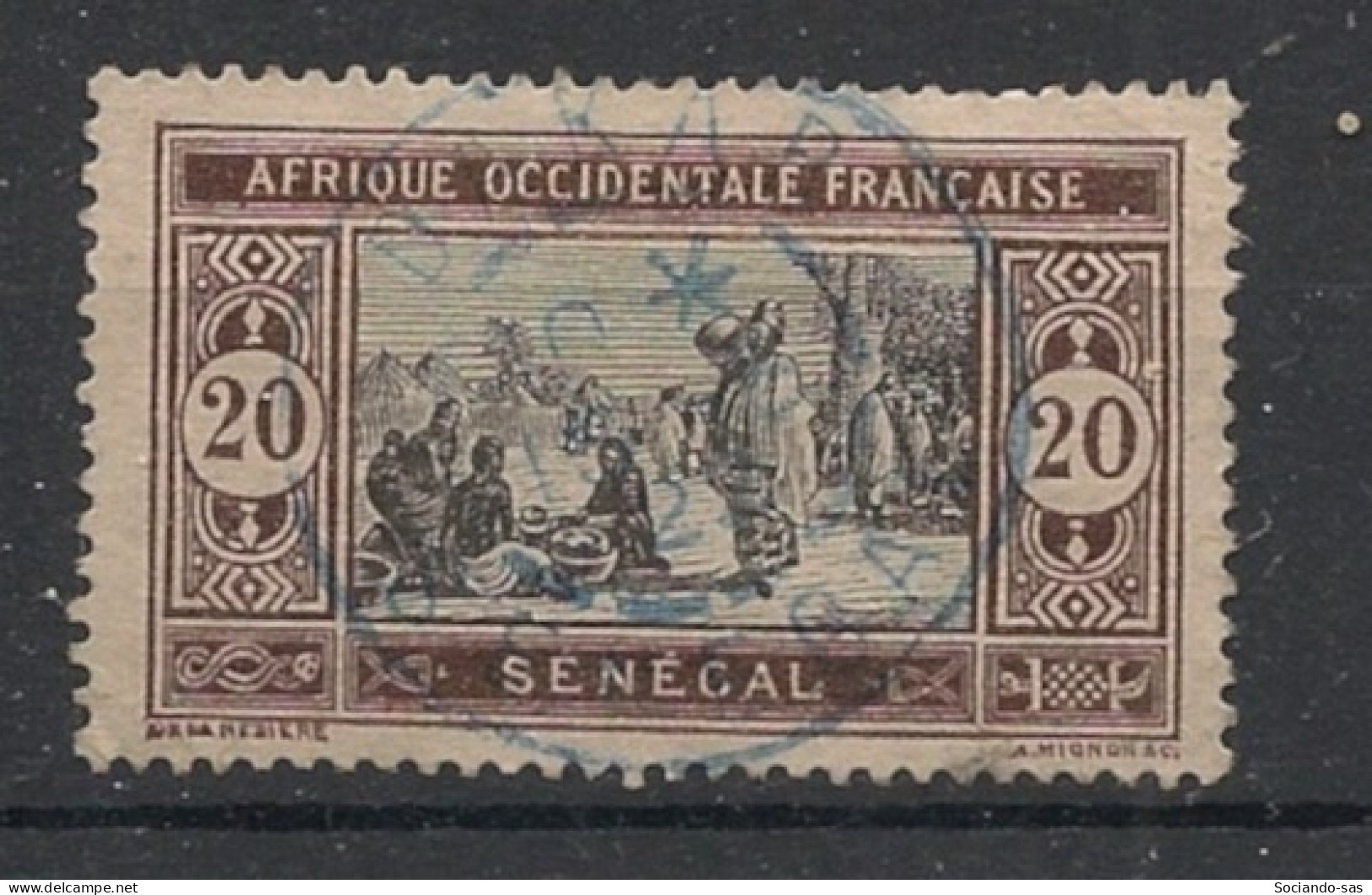 SENEGAL - 1914-17 - N°YT. 59 - Marché 20c Brun Et Noir - Oblitéré / Used - Used Stamps
