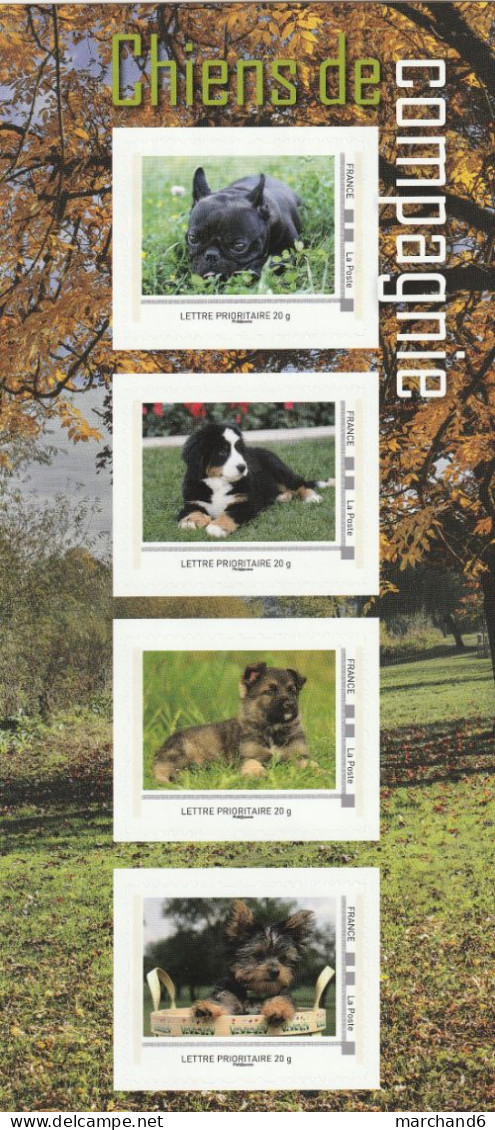 Feuillet Collector Chiens De Compagnie France 2013 IDT L P 20gr 4 Timbres Autoadhésifs N°196 - Collectors