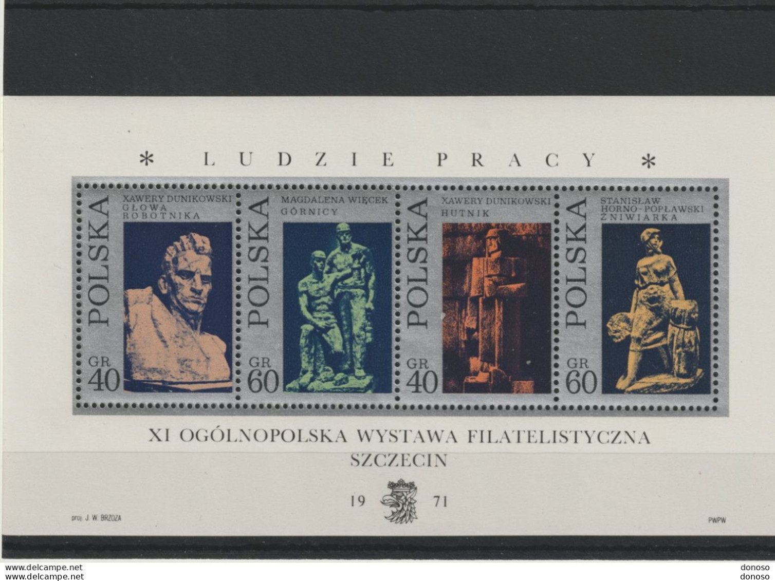 POLOGNE 1971 Sculptures Polonaises Yvert BF 52, Michel Block 46 NEUF** MNH Cote 5,50 Euros - Blokken & Velletjes
