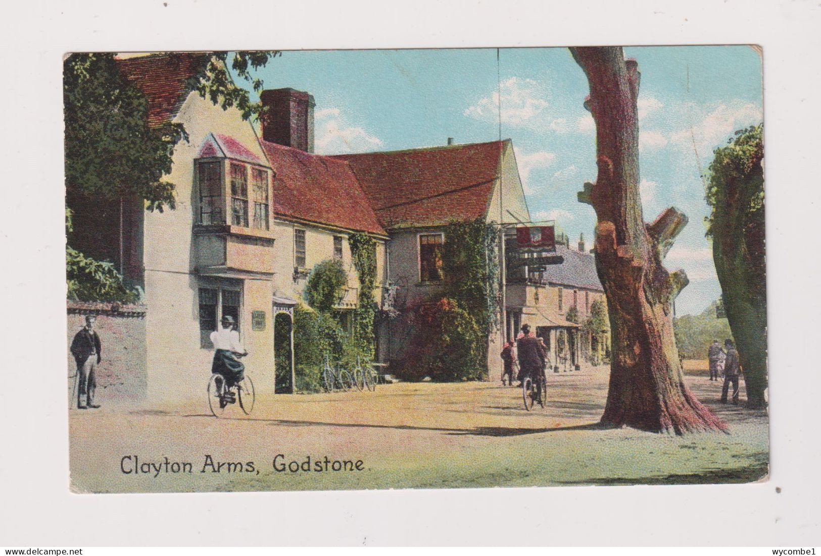 ENGLAND - Godstone Clayton Arms Used Vintage Postcard - Surrey