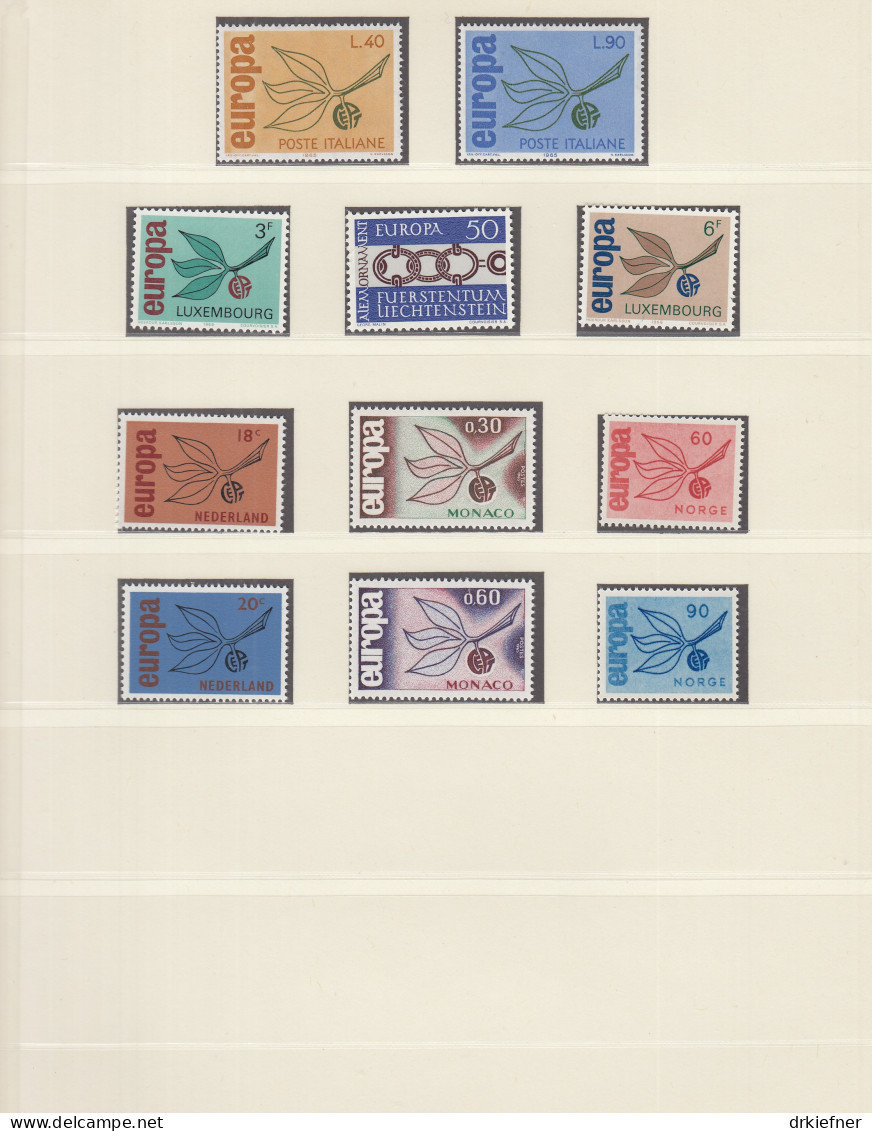 Europa CEPT  Jahrgang 1965, Postfrisch **, Komplett 19 Länder, Zweig Mit Frucht - 1965