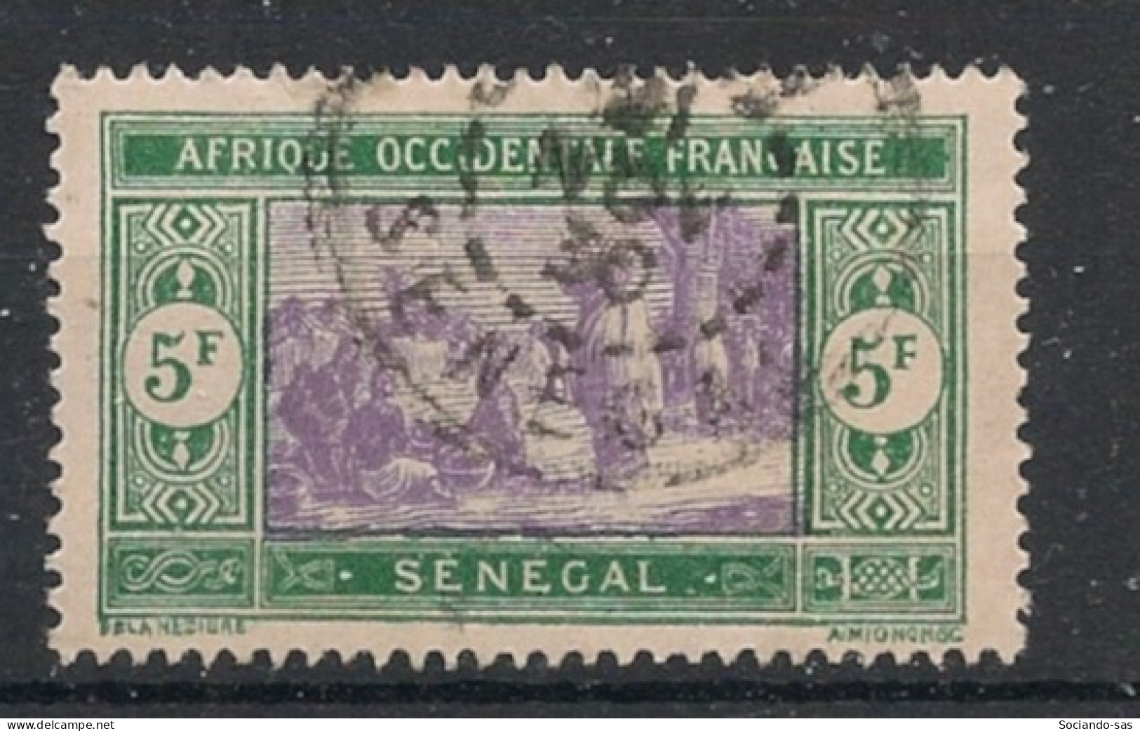 SENEGAL - 1914-17 - N°YT. 69 - Marché 5f Vert Et Violet - Oblitéré / Used - Gebruikt