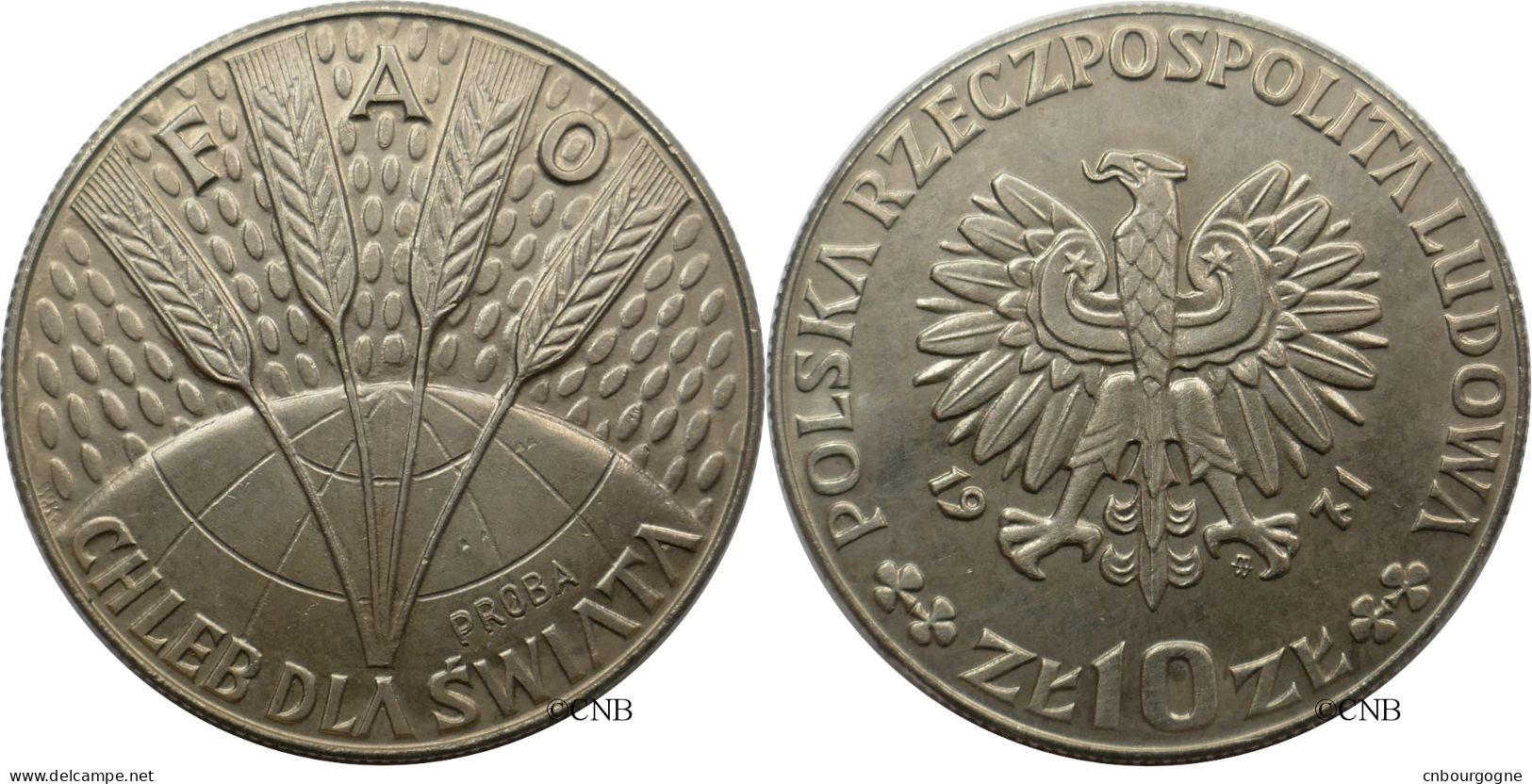 Pologne - République - 10 Zlotych 1971 PROBA - ESSAI FAO - UNC - Mon5392 - Polen