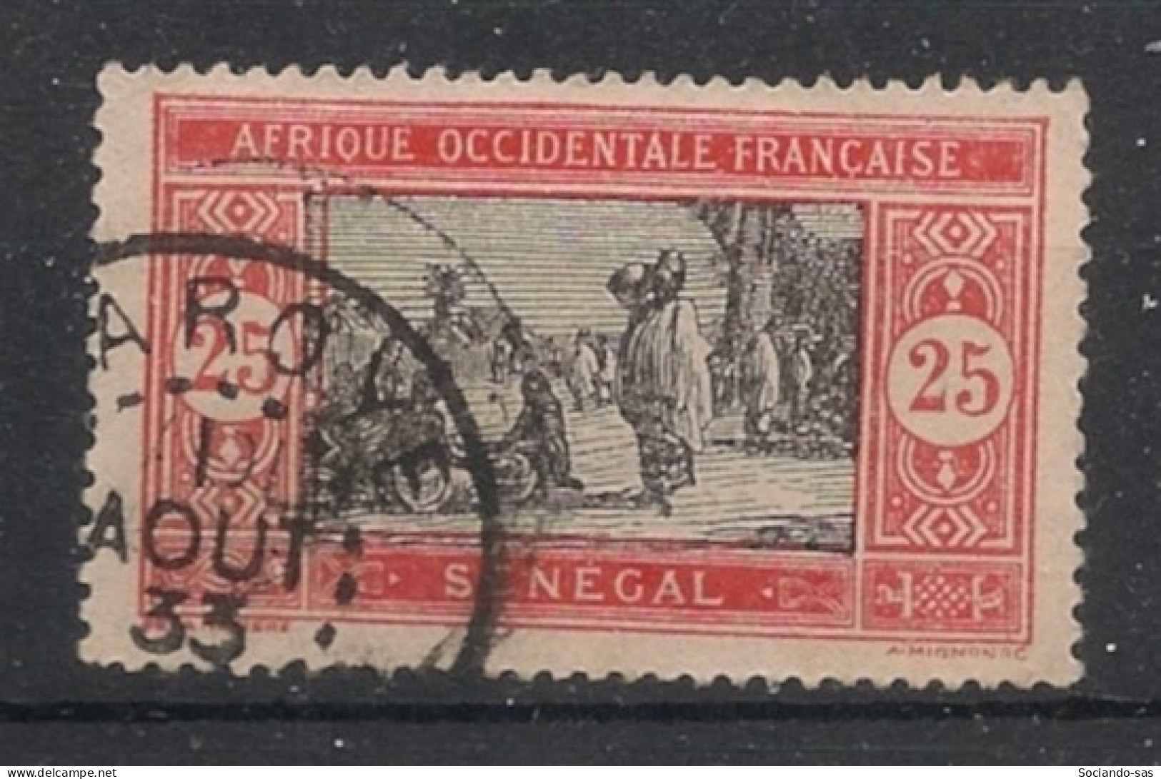 SENEGAL - 1922-26 - N°YT. 76 - Marché 25c Rouge Et Noir - Oblitéré / Used - Used Stamps