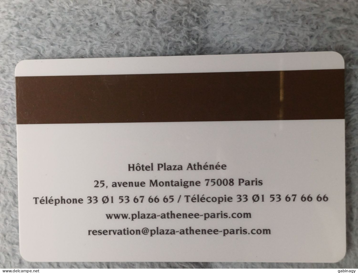 HOTEL KEYS - 2623 - FRANCE - HOTEL PLAZA ATHÉNÉE - Hotel Keycards