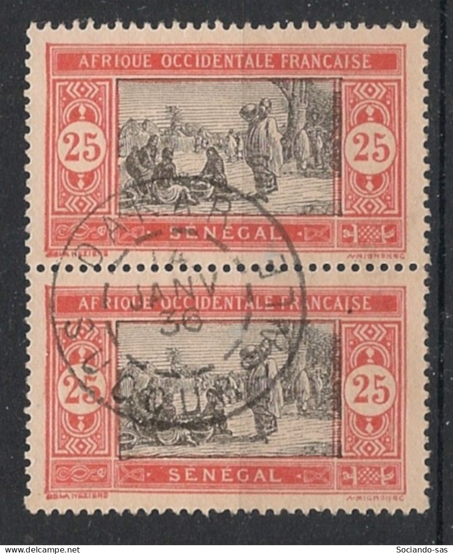 SENEGAL - 1922-26 - N°YT. 76 - Marché 25c Rouge Et Noir - Paire - Oblitéré / Used - Oblitérés