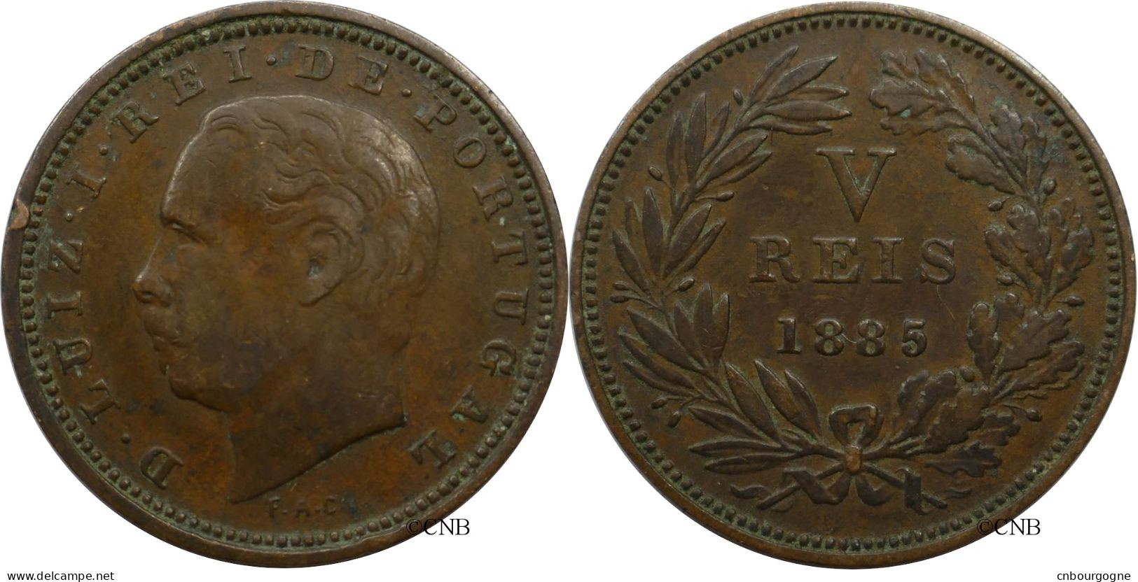 Portugal - Royaume - Louis Ier - 5 Reis 1885 - TTB/XF45 - Mon5845 - Portugal