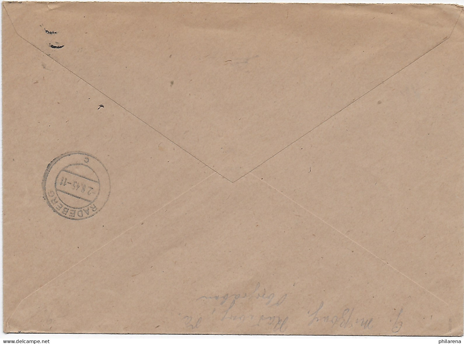 Meißen, Einschreiben 1945 Nach Radeberg - Lettres & Documents