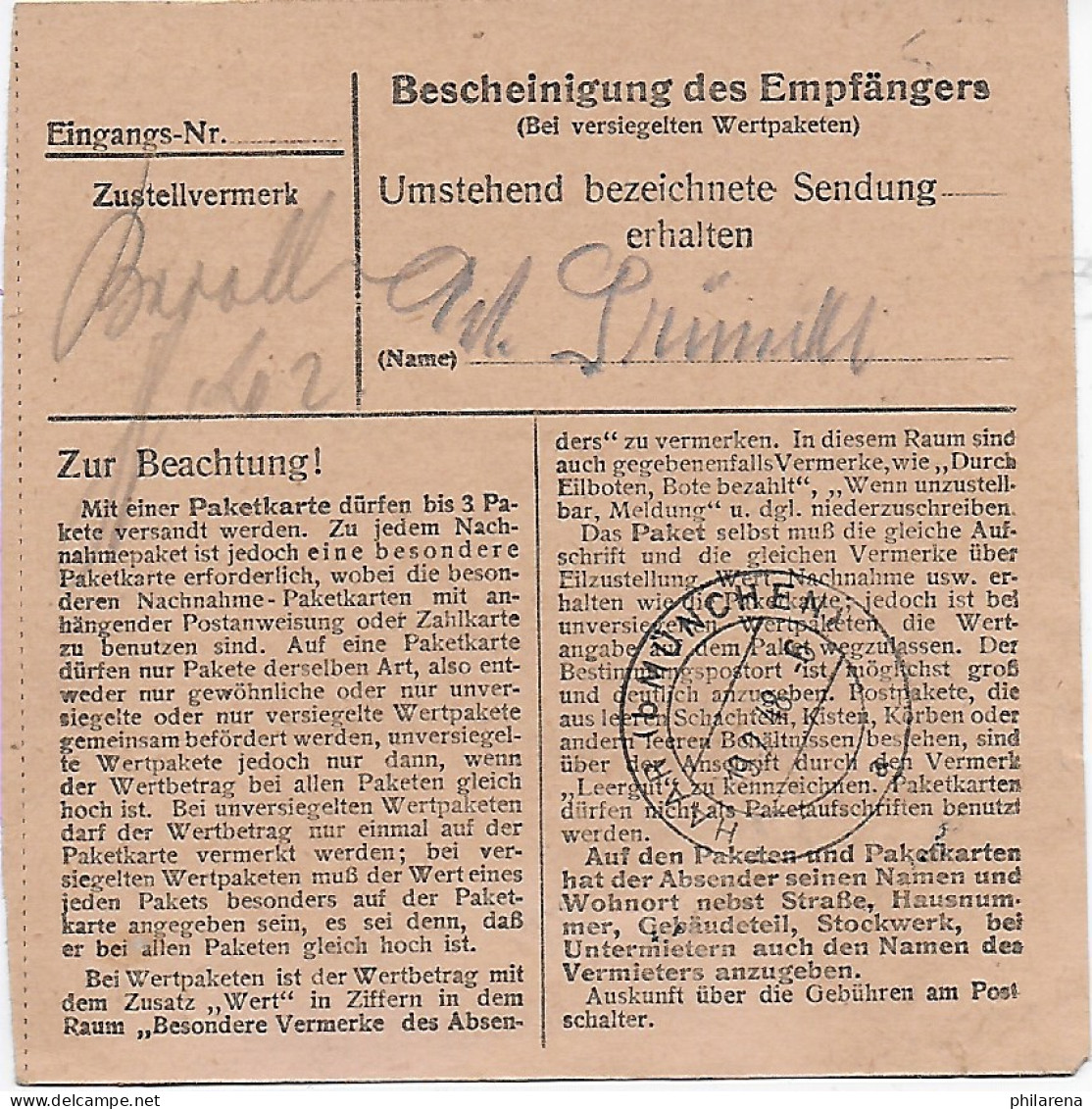 Paketkarte Rosenheim Nach Eglfing-Haar, 1948, MeF - Brieven En Documenten