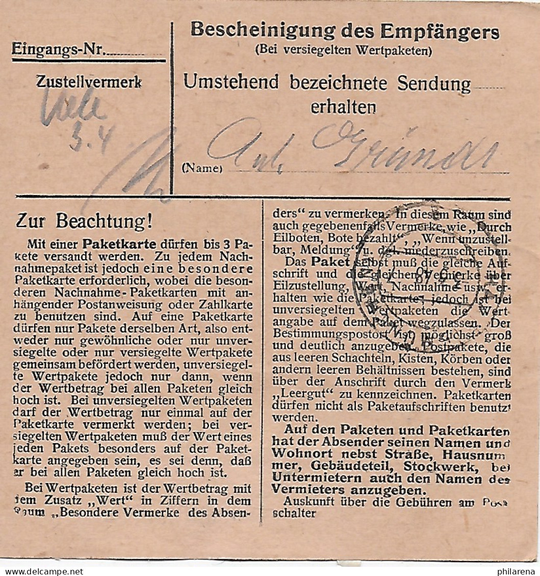 Paketkarte München Nach Eglfing, Haar, 1948, MeF - Brieven En Documenten