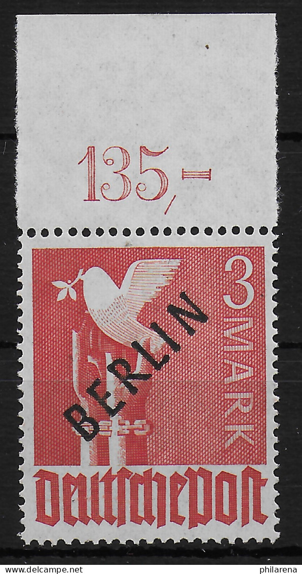 Berlin: MiNr. 19 BOR Ndgz, Postfrisch, **, BPP Geprüft, Oberrand Ungezähnt - Unused Stamps