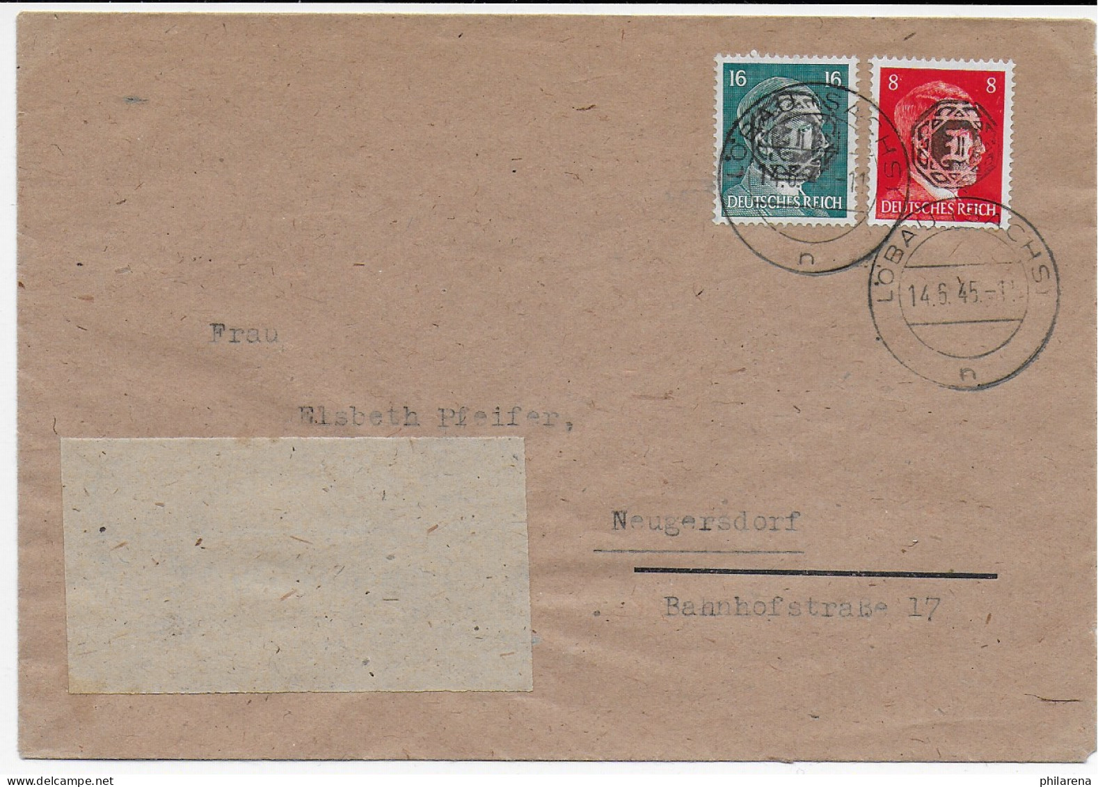 Brief Aus Löbau/Sachsen, 14.6.45 Nach Neugersdorf - Cartas & Documentos