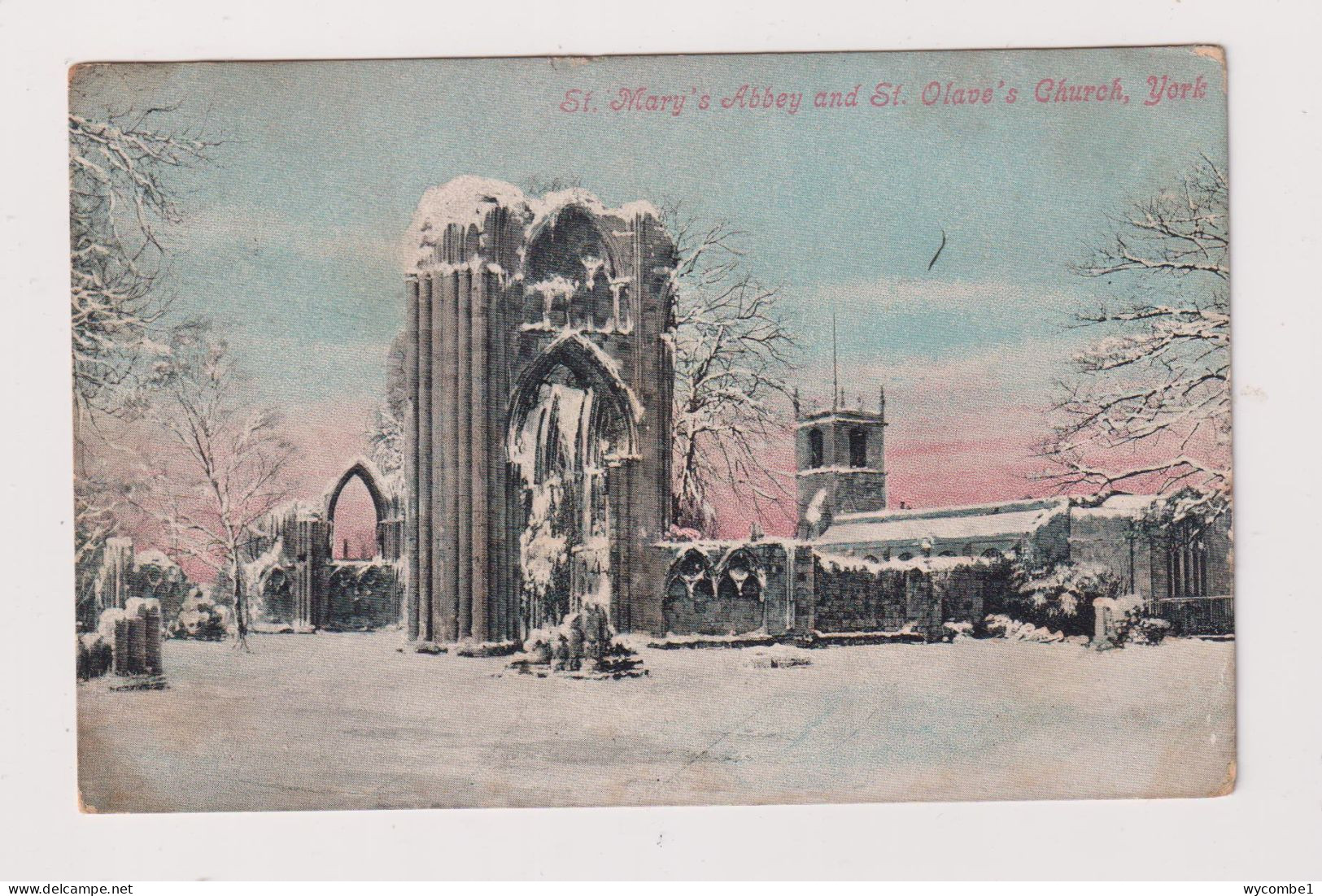 ENGLAND - York St Mary's Abbey And St Olave's Church Used Vintage Postcard - York