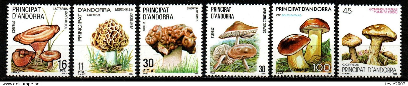 Span. Andorra 1983 - 1990 - Lot - Postfrisch MNH - Pilze Mushrooms - Paddestoelen