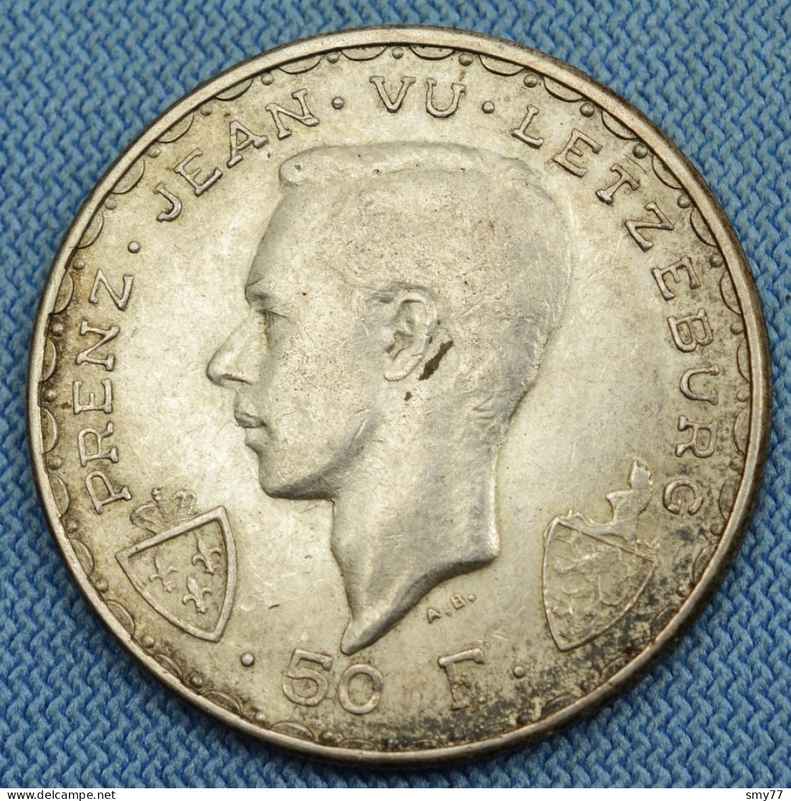 Luxembourg • 50 Francs 1946 • UNC • Ag 835 ‰ • Mint.: 100'000 •  Jean L'Aveugle / Luxemburg • [24-755] - Luxemburg
