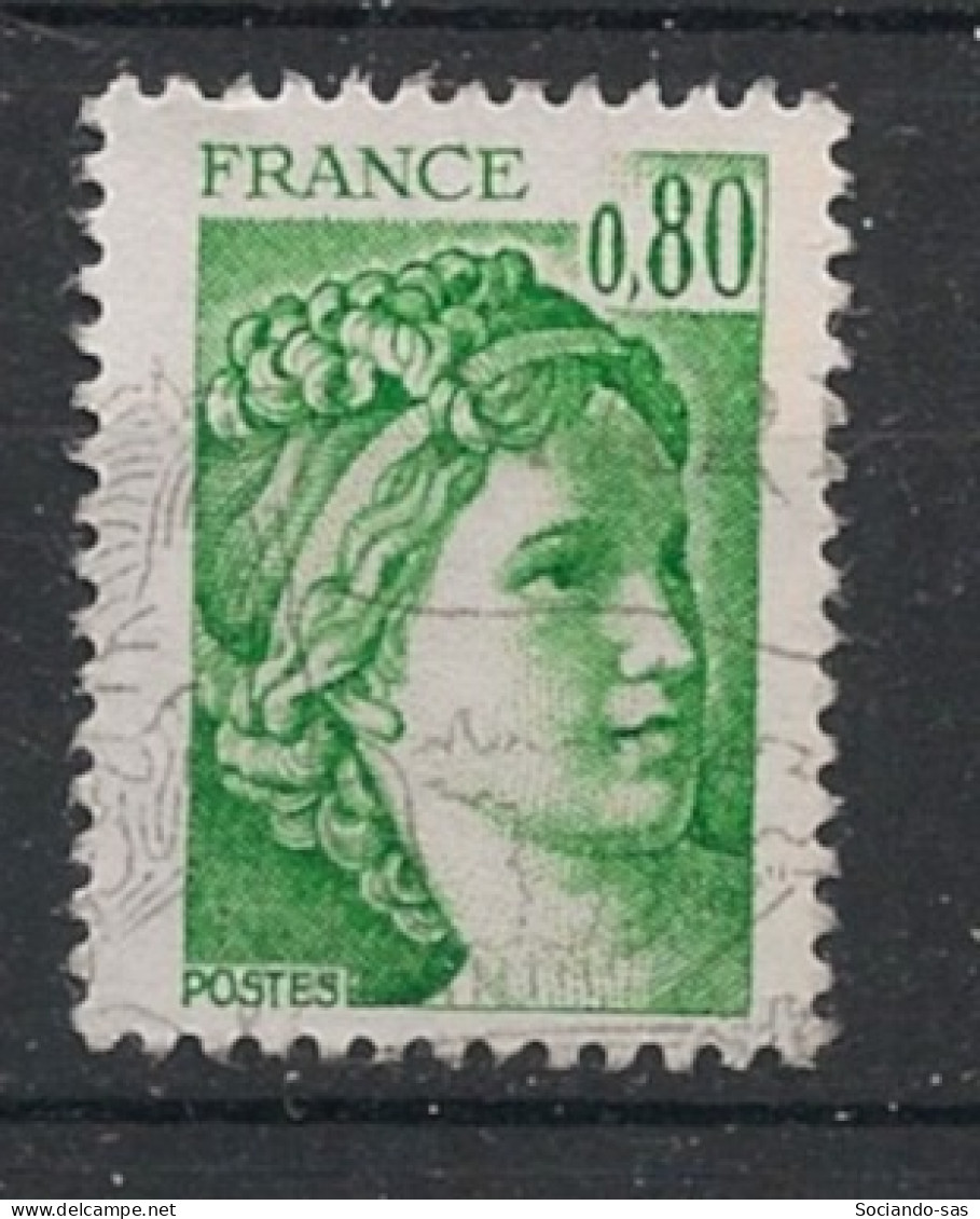 FRANCE - 1978 - N°YT. 1970a - Sabine 80c Vert - VARIETE Sans Phosphore - Oblitéré / Used - Usados