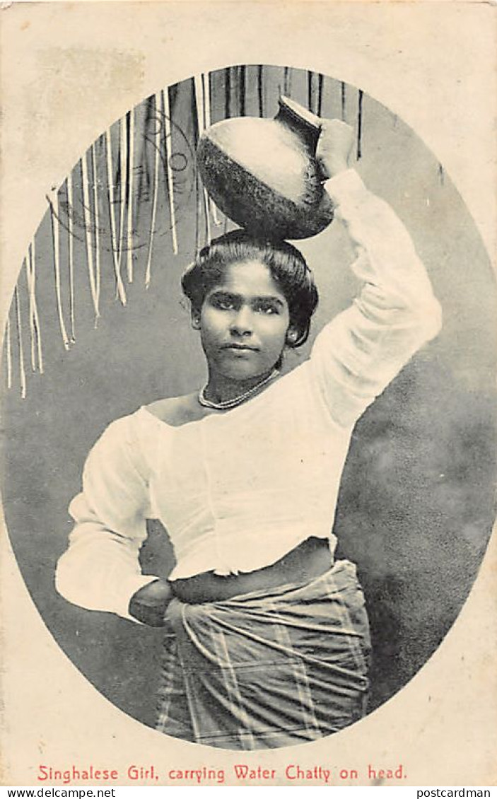 Sri Lanka - Singhalese Girl, Carrying Water Chatty On Head - Publ. Plâté & Co. 277 - Sri Lanka (Ceylon)