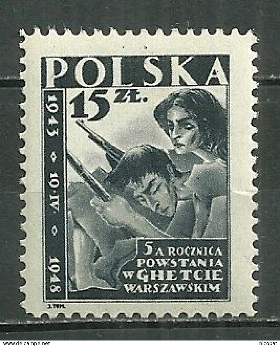 POLAND MNH ** 513 Ghetto De Varsovie Guerre Armée Insurgés Arme - Unused Stamps
