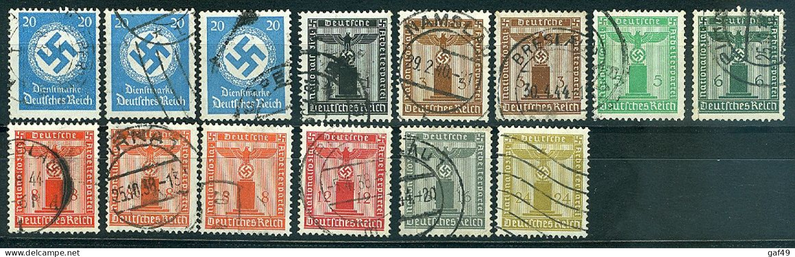 Allemagne Timbres De Services Collection Entre 1903 Et 1944 Oblitérés Belles Oblitérations à Voir (3 Scans ) - Officials