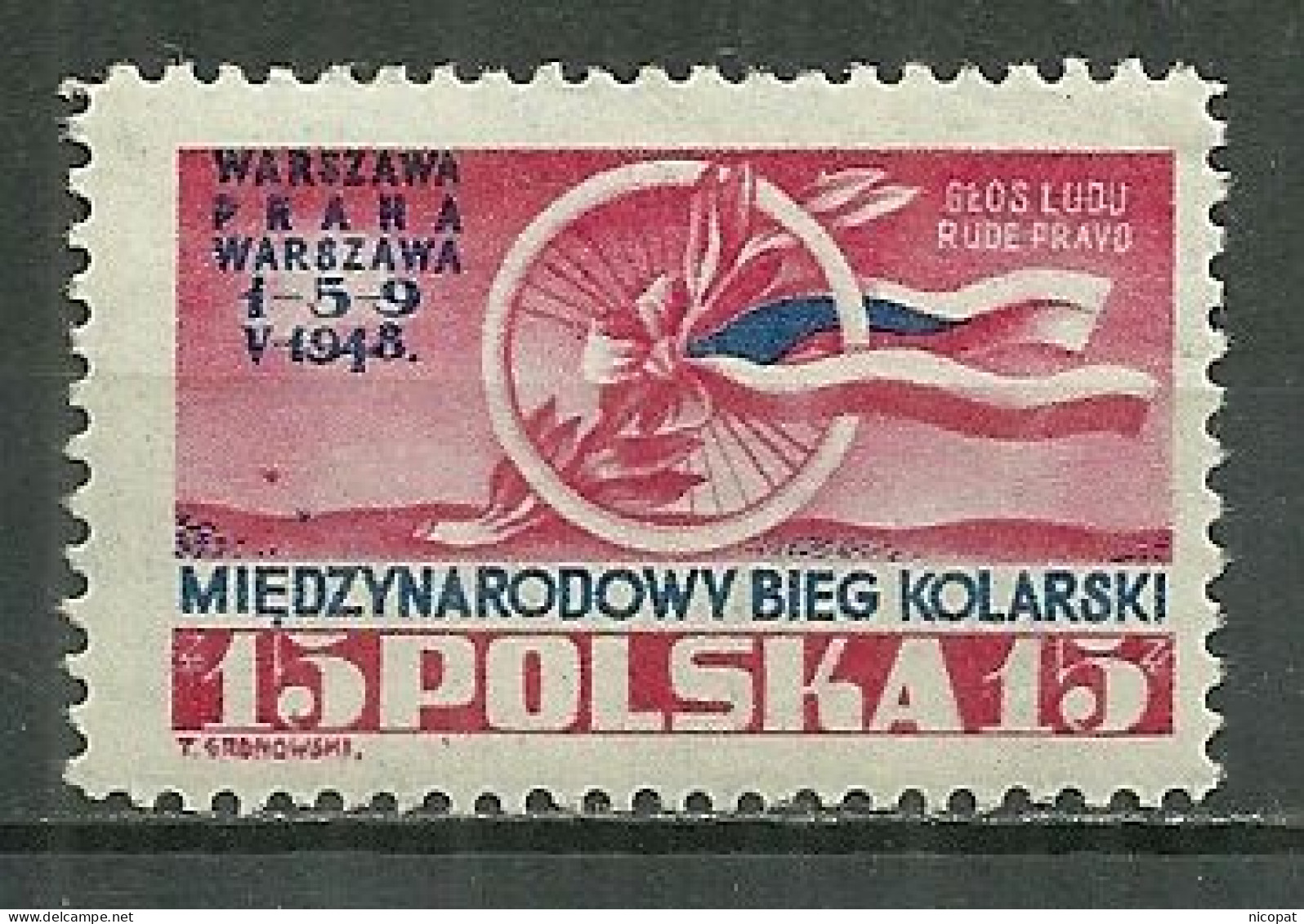 POLAND MNH ** 514 Commémoration Course Cycliste Varsovie Prague Vélo Cyclisme - Neufs