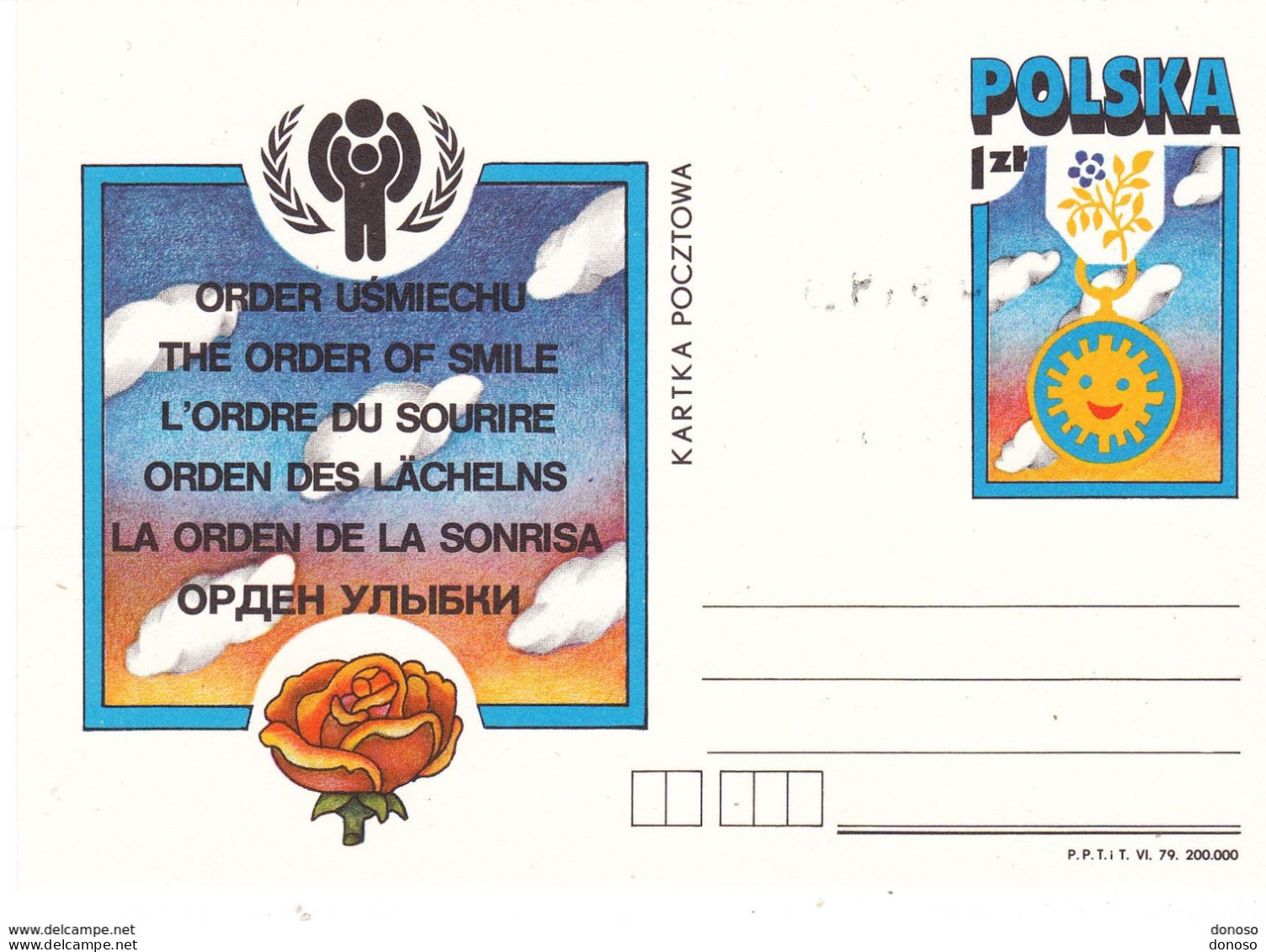 POLOGNE 1979 Année Internationale De L'enfant Carte NEUF - Interi Postali