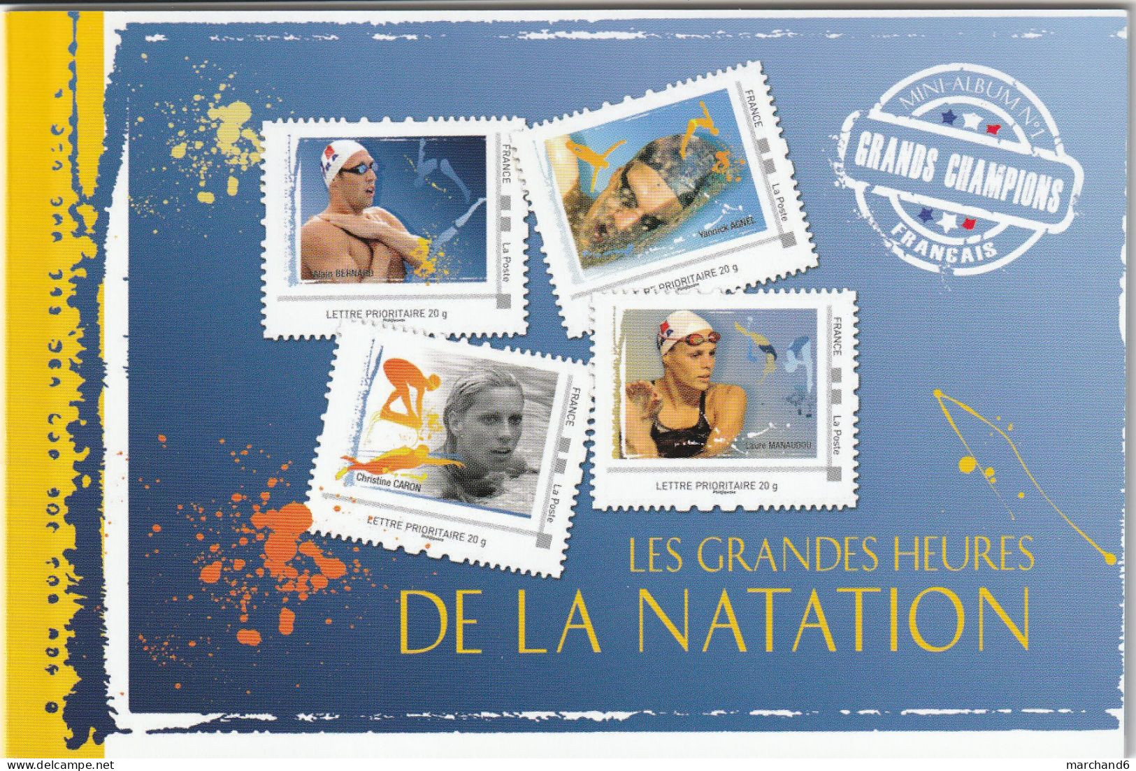 Feuillet Collector Les Grandes Heures De La Natation France 2013 IDT L P 20gr 8 Timbres Autoadhésifs N°218 - Collectors