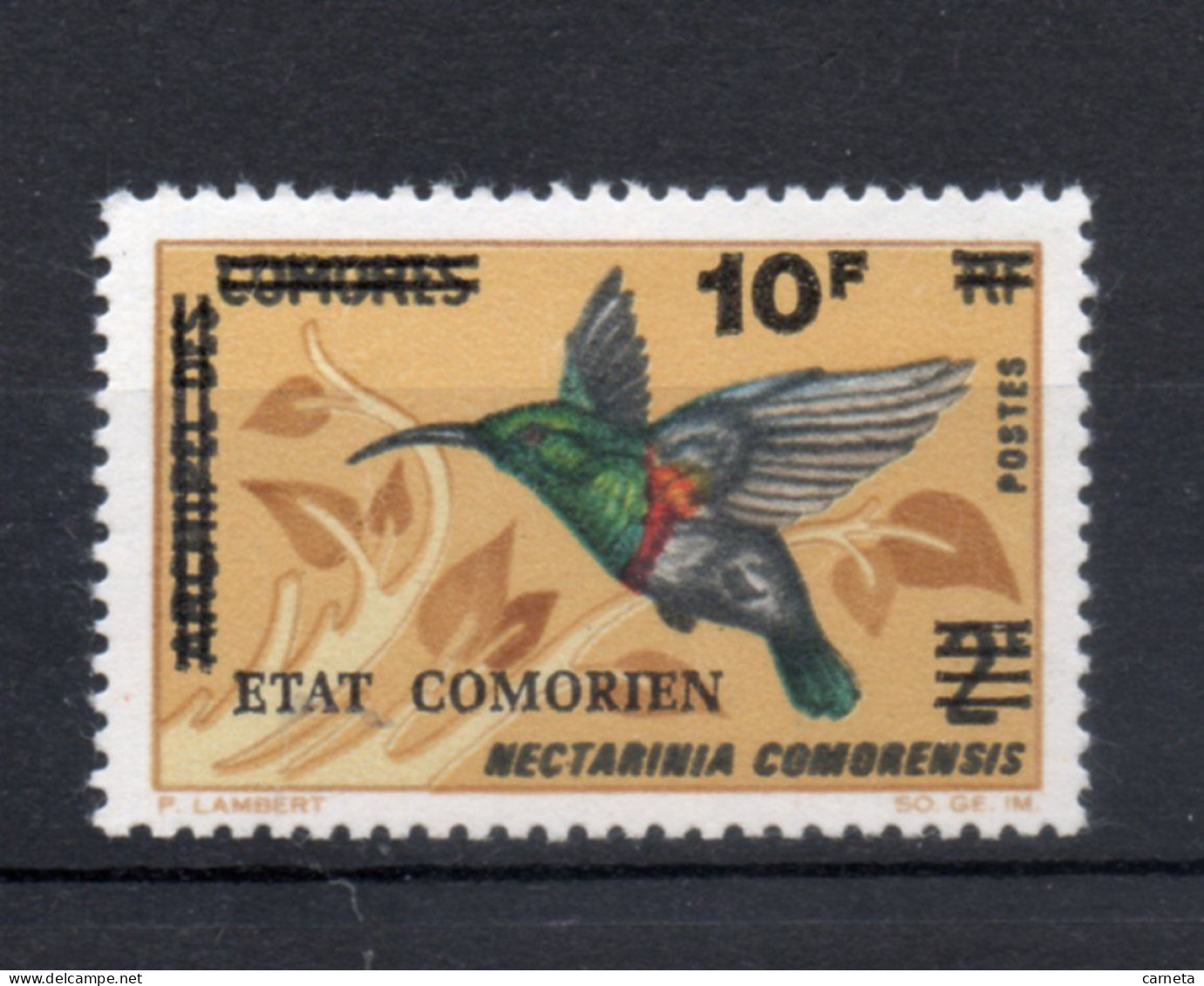 COMORES  N° 107   NEUF SANS CHARNIERE COTE 1.00€  OISEAUX ANIMAUX  SURCHARGE  VOIR DESCRIPTION - Comores (1975-...)