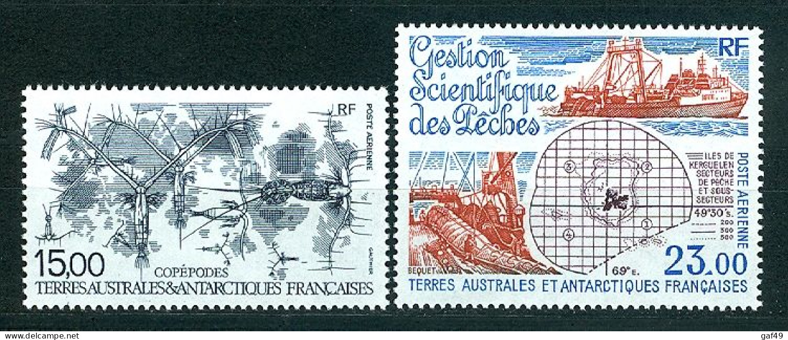 TAAF 1994 Poste Aérienne N° Y&T 129 & 130 Copépodes, Gestion Scientifique Des Pêches. Neuf Sans Charnière Très Frais - Nuevos