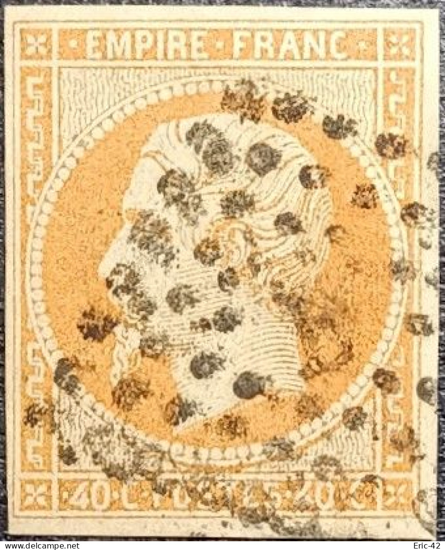 N°16 Napoléon 40c Orange. Oblitéré Losange Des Bureaux De Paris Lettre Romaines E - 1853-1860 Napoléon III