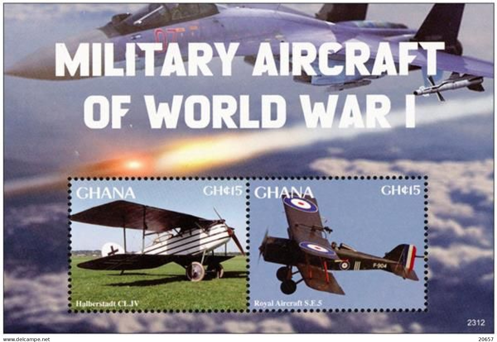 Ghana 3945/48 Et Bf 601 Avions De La 1ère Guerre Mondiale, WWI - Guerre Mondiale (Première)