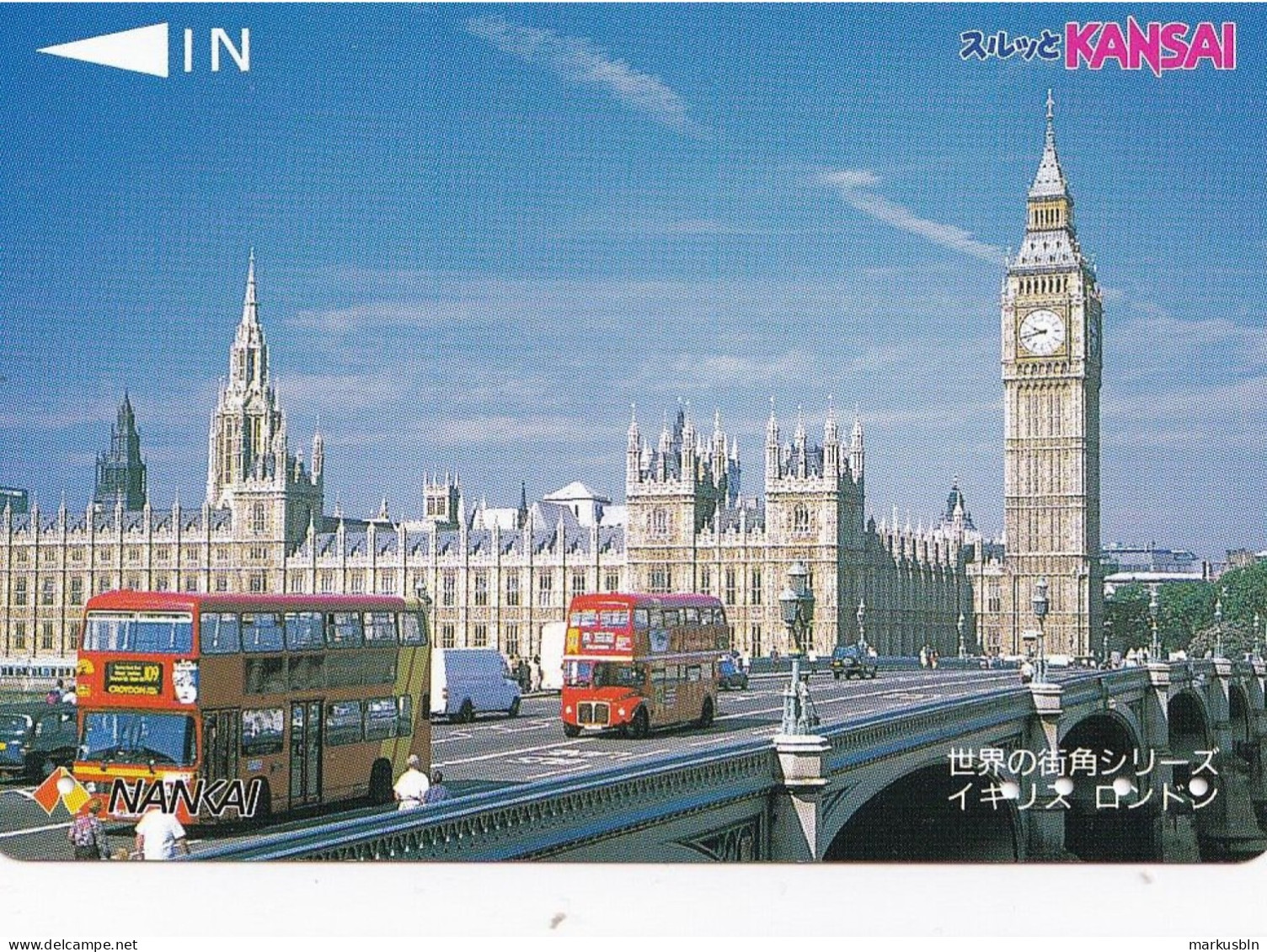 Japan Prepaid Nankai Card 3000 - Kansai London GB England Big Ben Bus Westminster Abbey - Japan