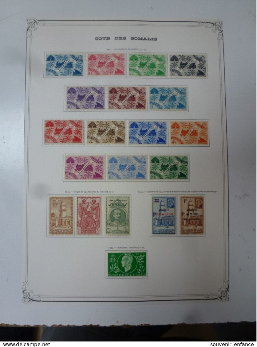 Côte Des Somalis 1943 Locomotives Dentelés Type Des 1938 Oeuvres Coloniales Surcharge Marianne Neuf * - Unused Stamps