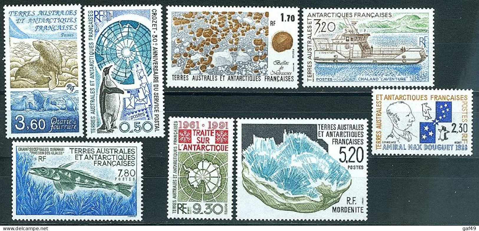 TAAF 1991 Poste N° Y&T 155 à 162 Flore, Service Postal, Max Douguet, Faune, Minéralogie. Neuf  Sans Charnière Très Frais - Unused Stamps
