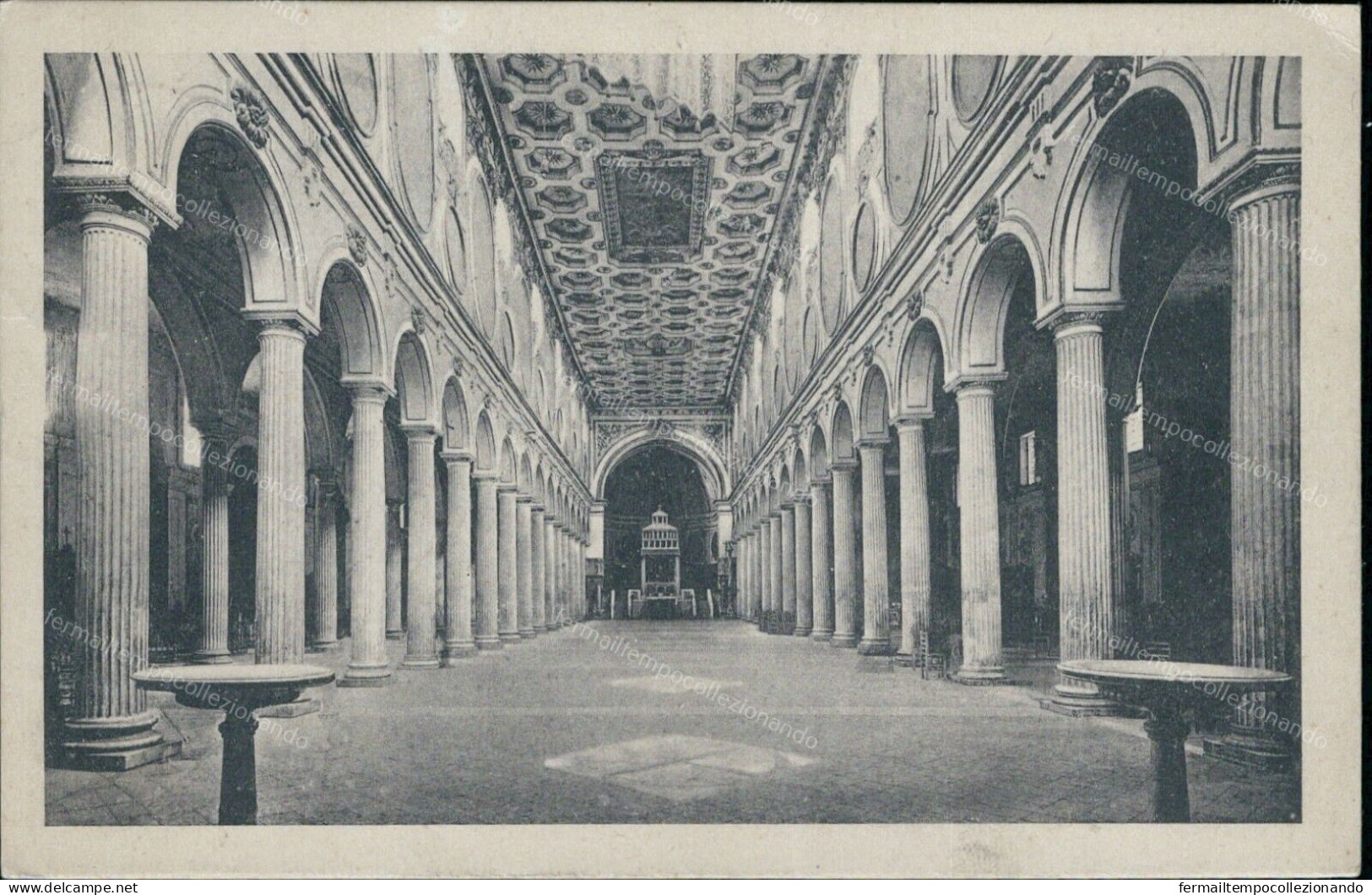 Cr143 Cartolina Benevento Citta'  Interno Della Cattedrale 1933   Campania - Benevento