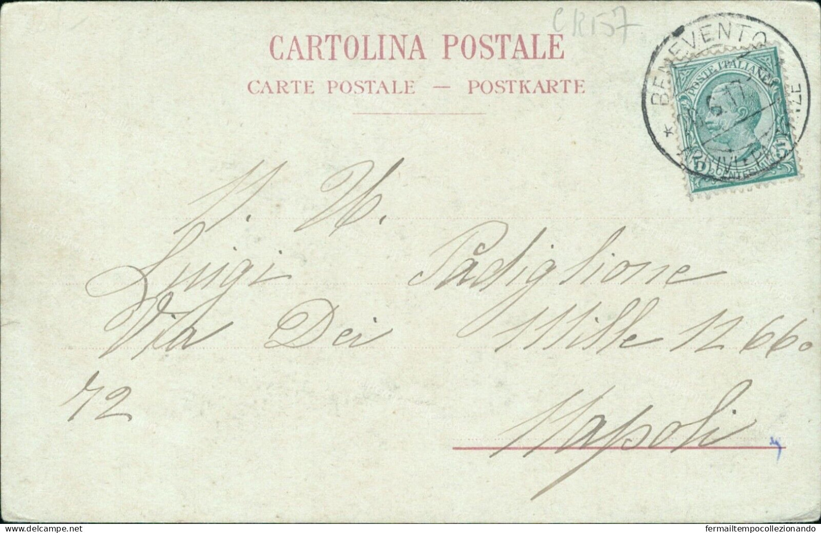 Cr157 Cartolina Benevento Citta' Castello Re Manfredi 1917 Campania - Benevento