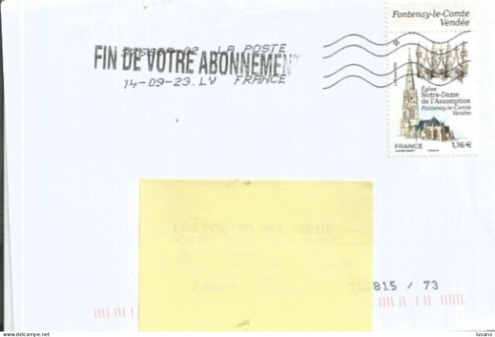 Fontenay Le Comte Seul Sur Lettre - Briefe U. Dokumente