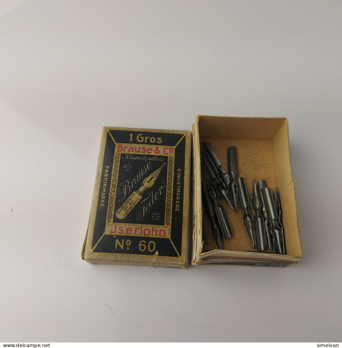 Vintage Dip Pen Nibs BRAUSE & Co No. 60 ISERLOHN Feder 16 Pcs Calligraphy #5563 - Pens