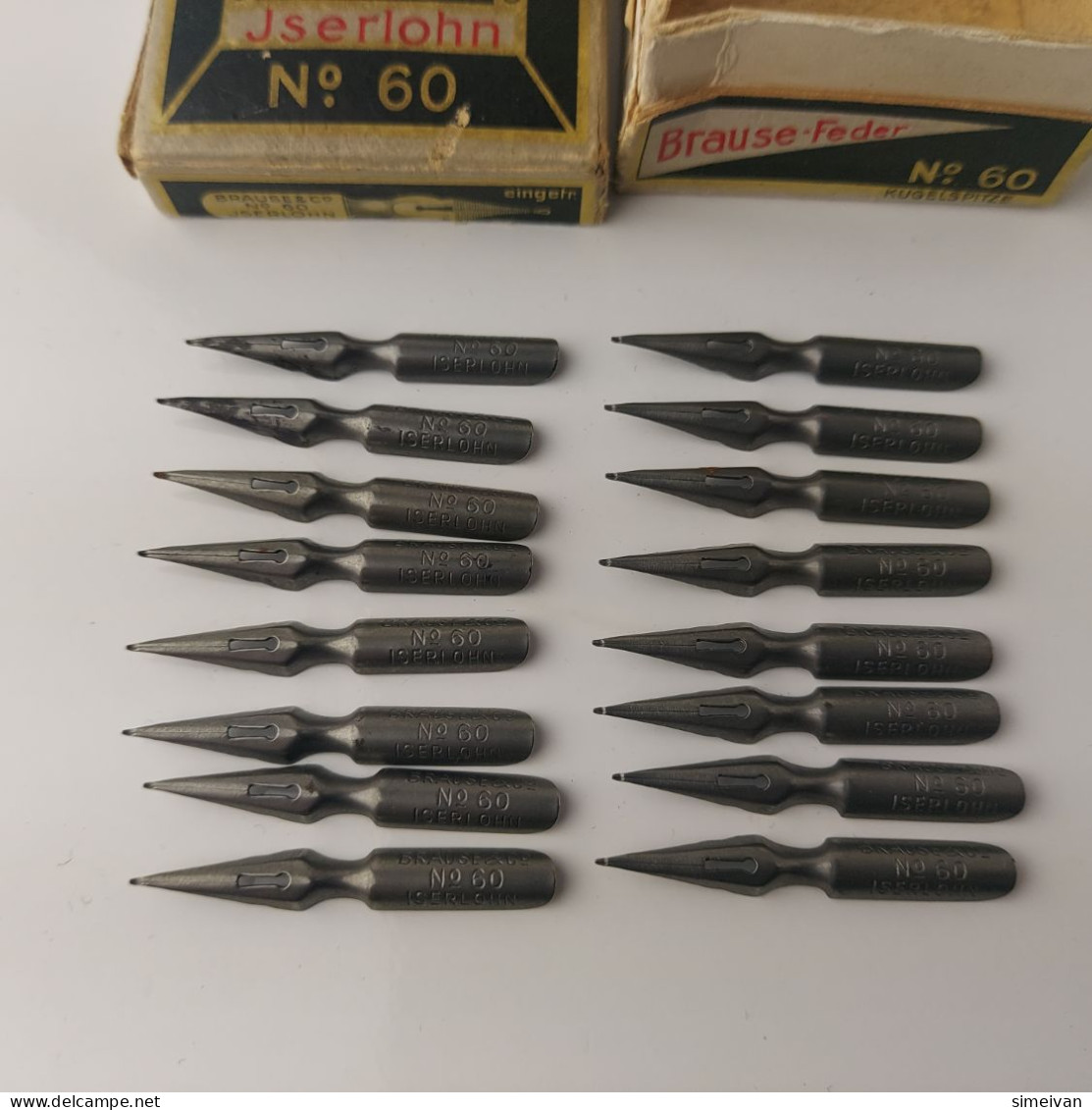 Vintage Dip Pen Nibs BRAUSE & Co No. 60 ISERLOHN Feder 16 Pcs Calligraphy #5563