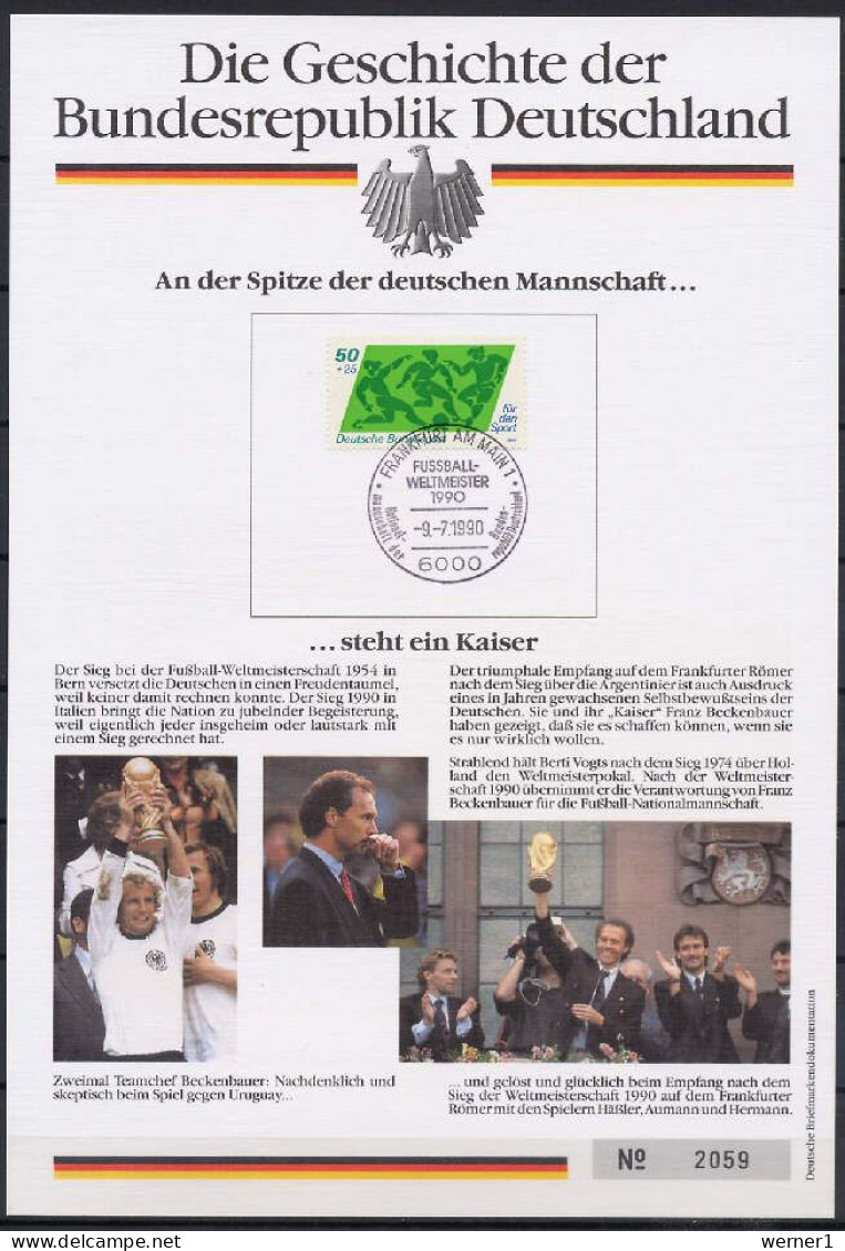 Germany 1990 Football Soccer World Cup Commemorative Print, Germany World Cup Champion - 1990 – Italy