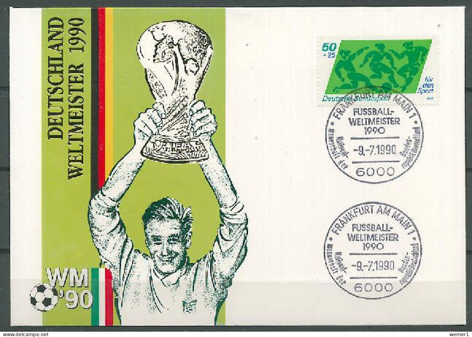 Germany 1990 Football Soccer World Cup Commemorative Cover, Germany World Cup Champion - 1990 – Italy