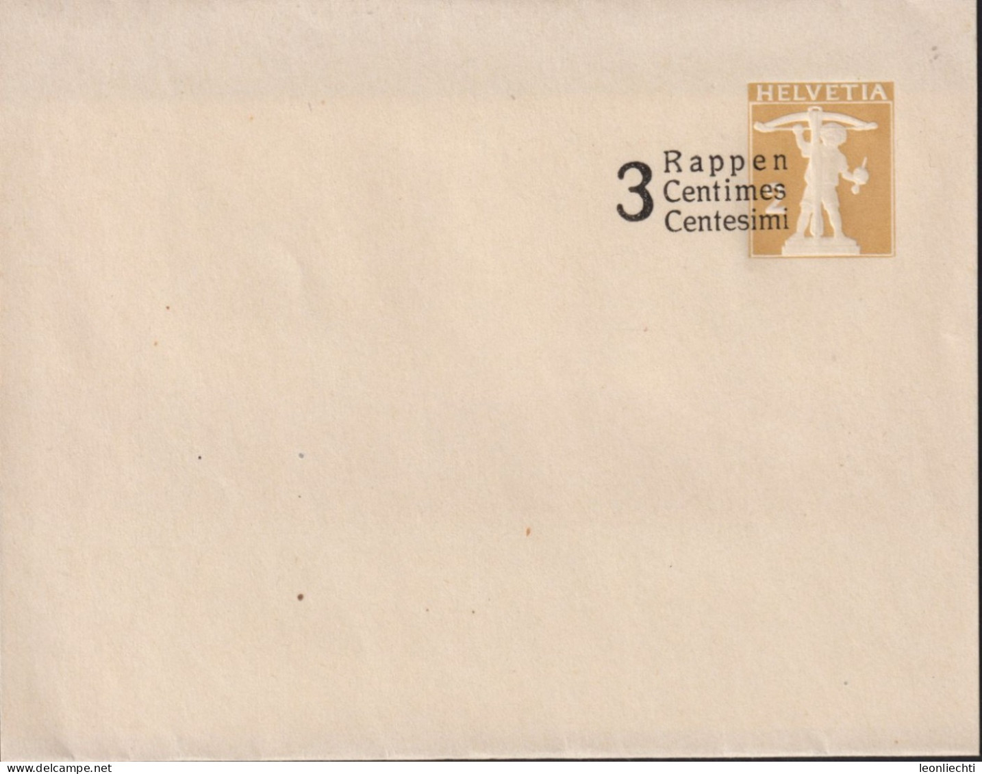 1915 Schweiz Streifband ** 1.2. Aufbrauchausgabe, 3 Cts A. 2 Cts, Olivbraun,Tell Knabe - Entiers Postaux