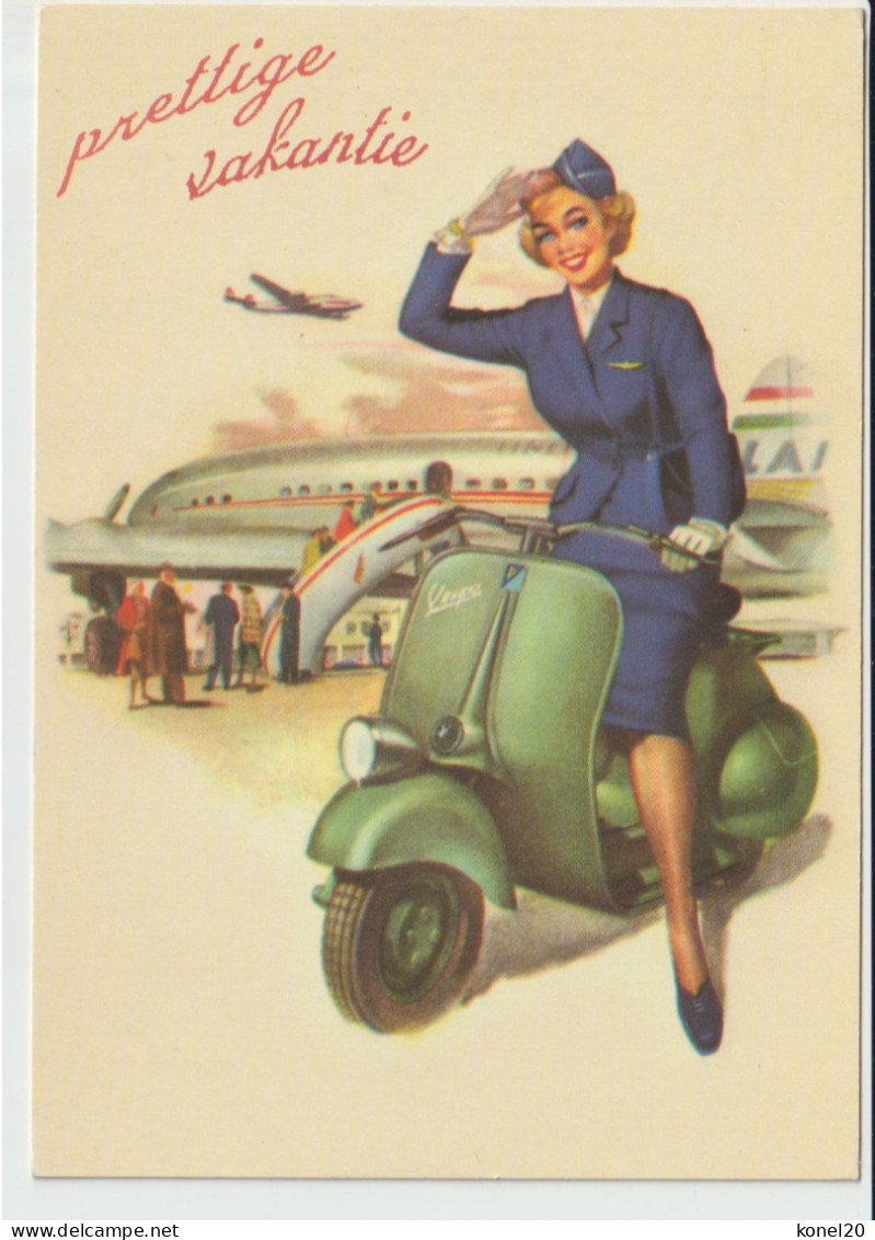 Promotion Pc Scooter With LAI Linee Aeree Italiane Lockheed Constellation Aircraft - 1919-1938