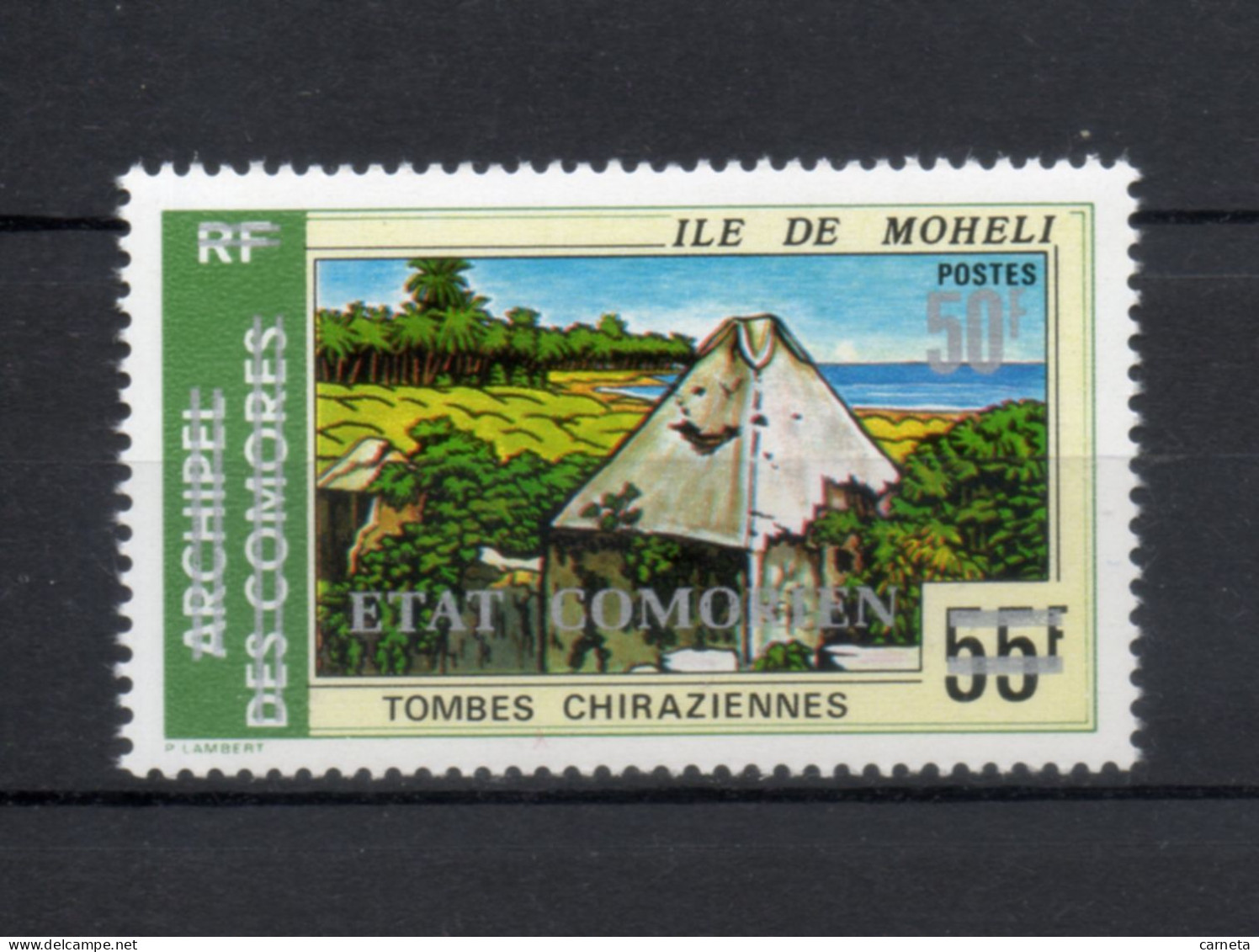 COMORES  N° 122   NEUF SANS CHARNIERE COTE 1.00€    PAYSAGE  SURCHARGE - Komoren (1975-...)