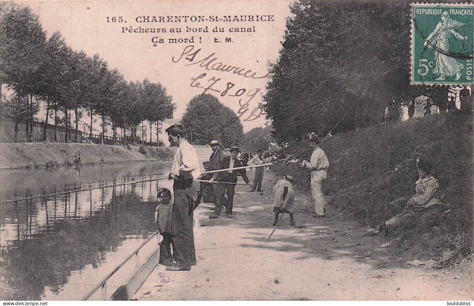 CHARENTON SAINT MAURICE PECHEURS AU BORD DU CANAL - Charenton Le Pont