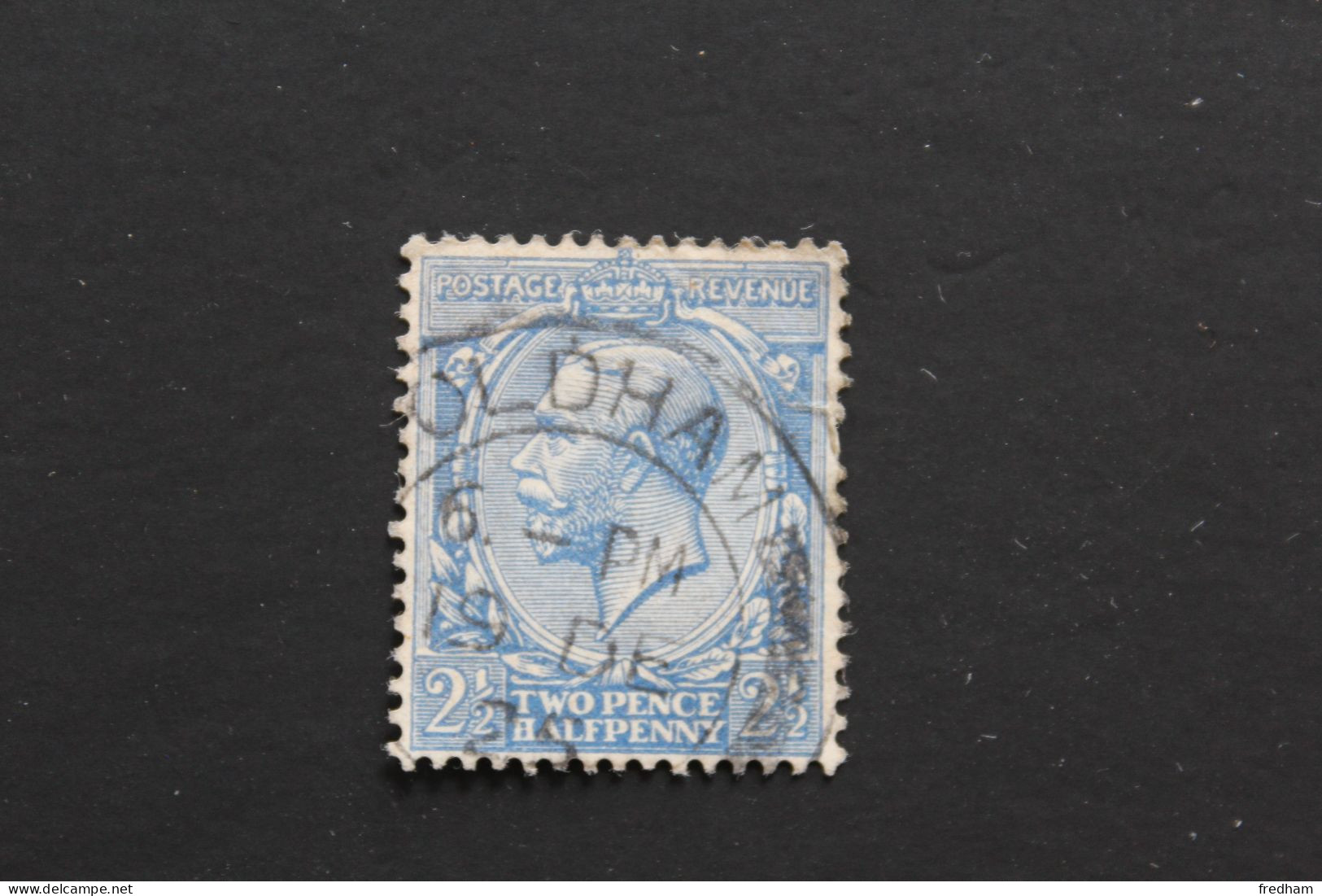 1924 Y&T NO GB 163  GEORGE  V 2 1/2 PENCE HALFPENNY OBLITERATION OLDHAM DU 19 DEC 25 - Used Stamps