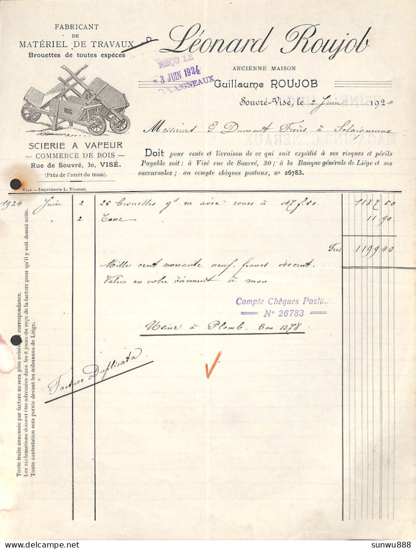 Souvré Visé - Fabricant De Matériel De Travaux, Brouettes Léonard Roujob 1924 - 1900 – 1949